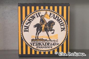 Het logo van Verkade met heraut. Foto Eva Posthuma
